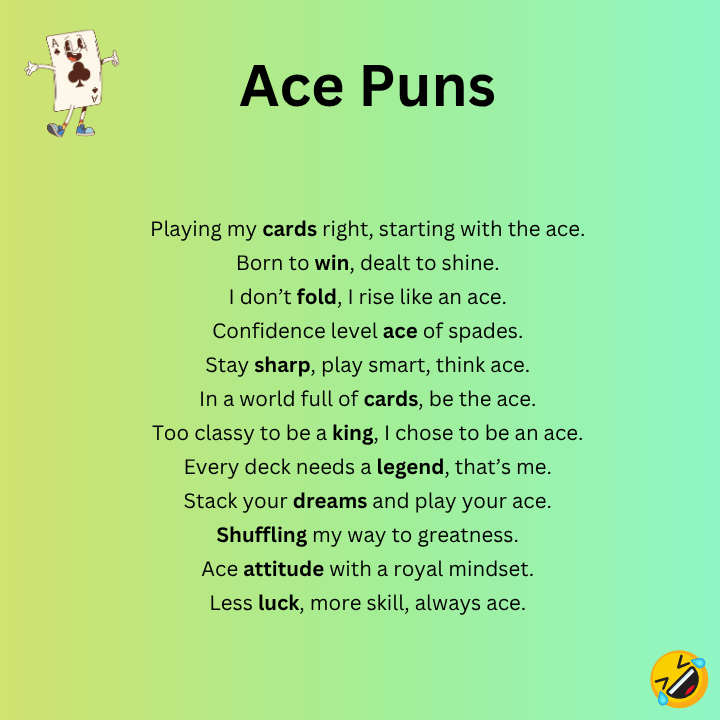 Ace Card Puns Captions