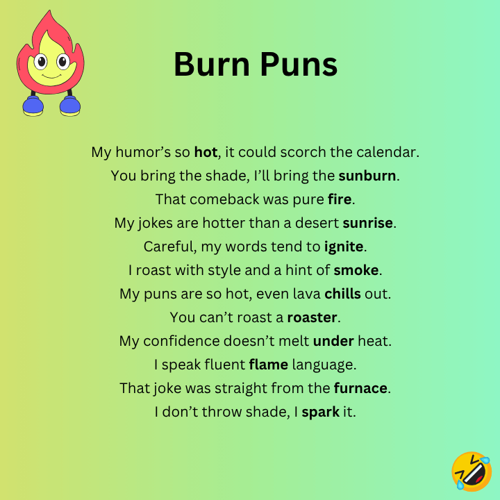 Burn Puns One Liners