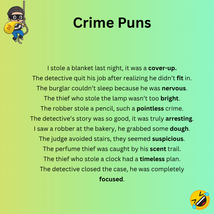 Crime Puns One-Liners