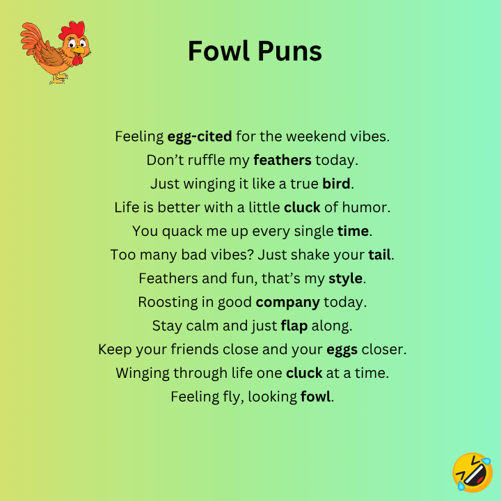 Fowl Puns Captions