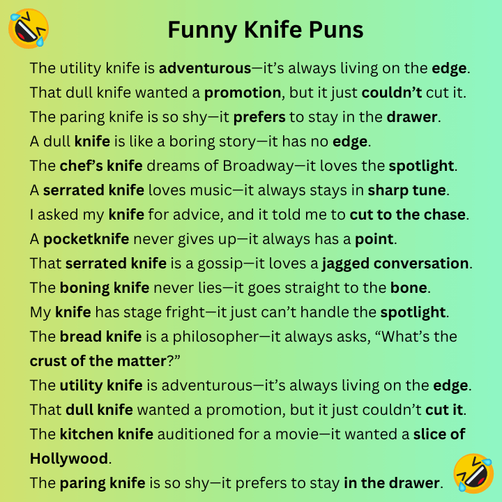 Funny Knife Puns