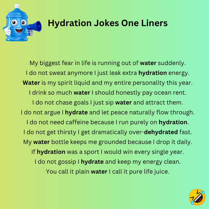Hydration Jokes One Liners
