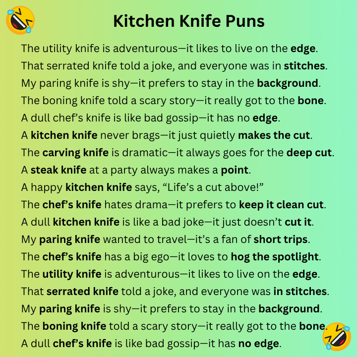 Kitchen Knife Puns