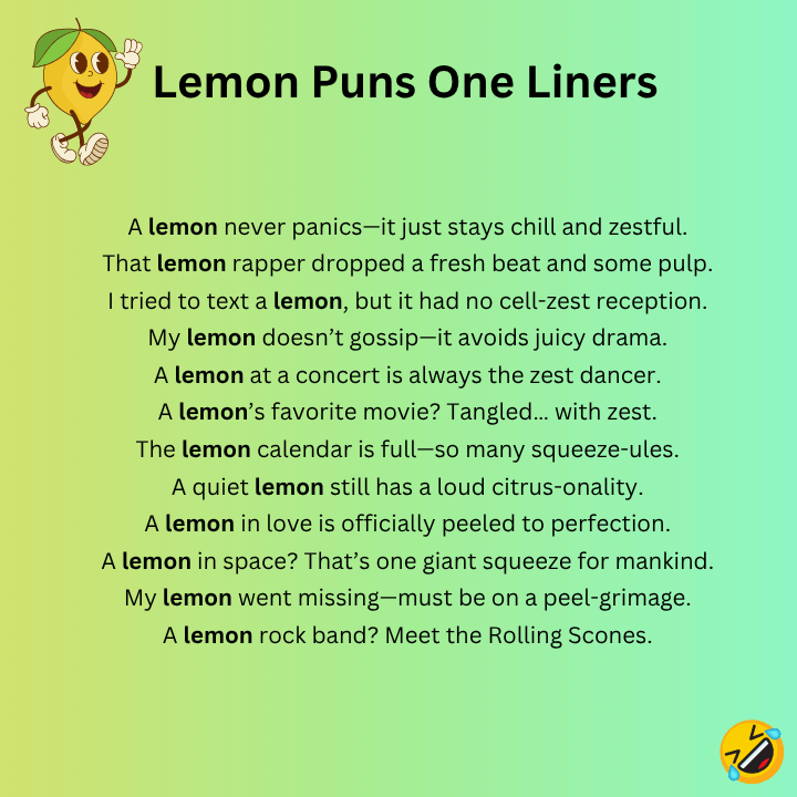 Lemon Puns One Liners
