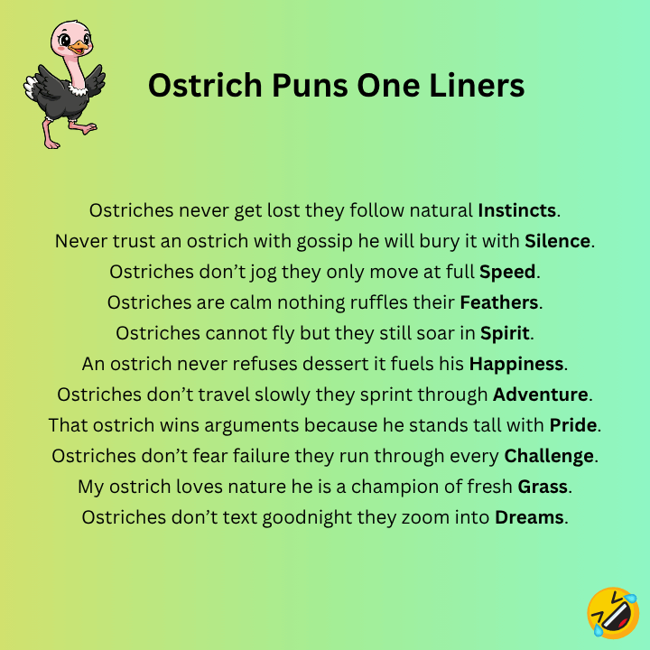 Ostrich Puns One Liners