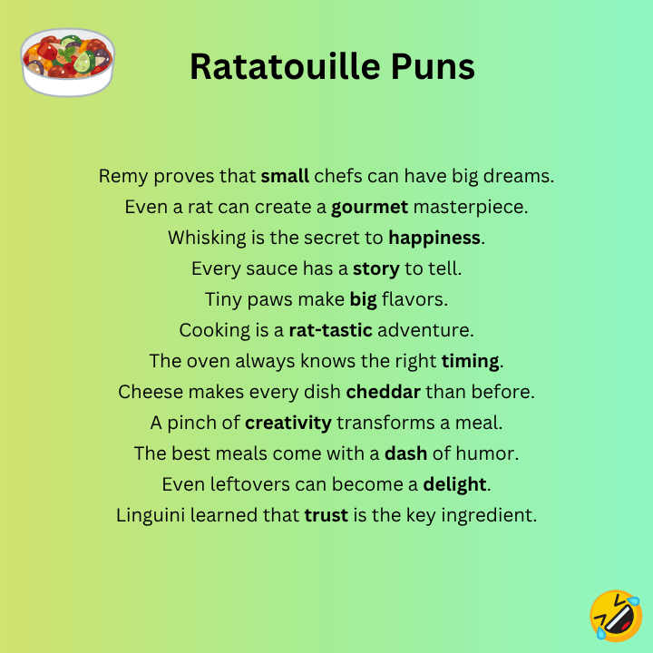 Ratatouille Puns One-Liners