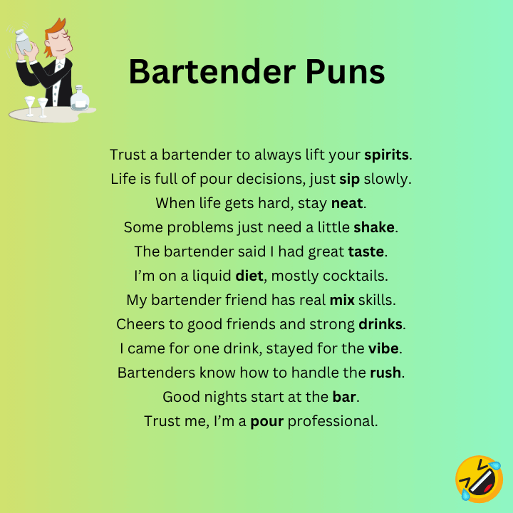 Short Bartender Puns