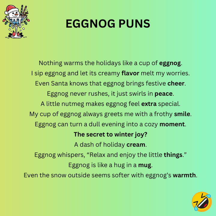 Eggnog One-Liner Puns