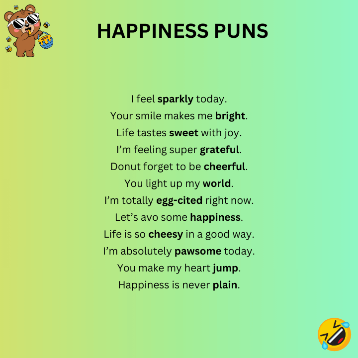 Short Happiness Puns  