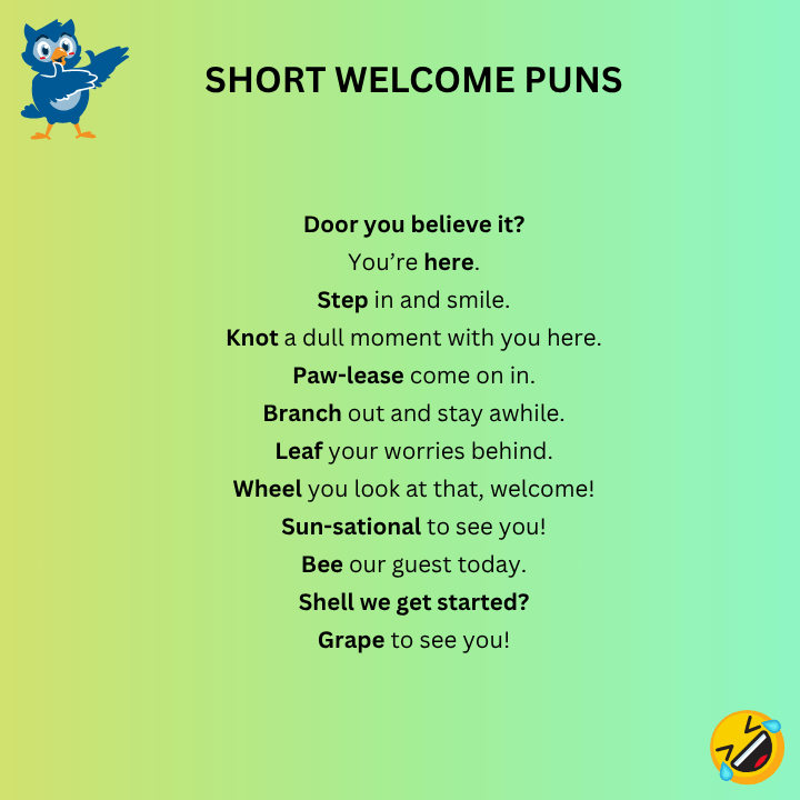 Short Welcome Puns