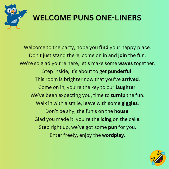 Welcome Puns One-Liners