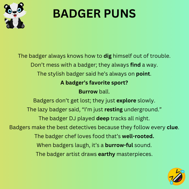Badger Puns One-Liners 