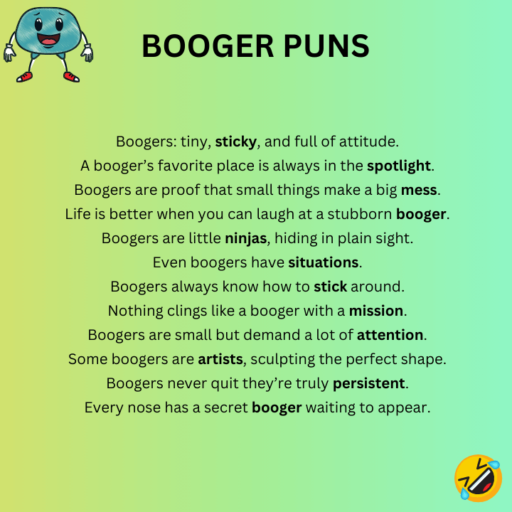 Funny Booger Puns
