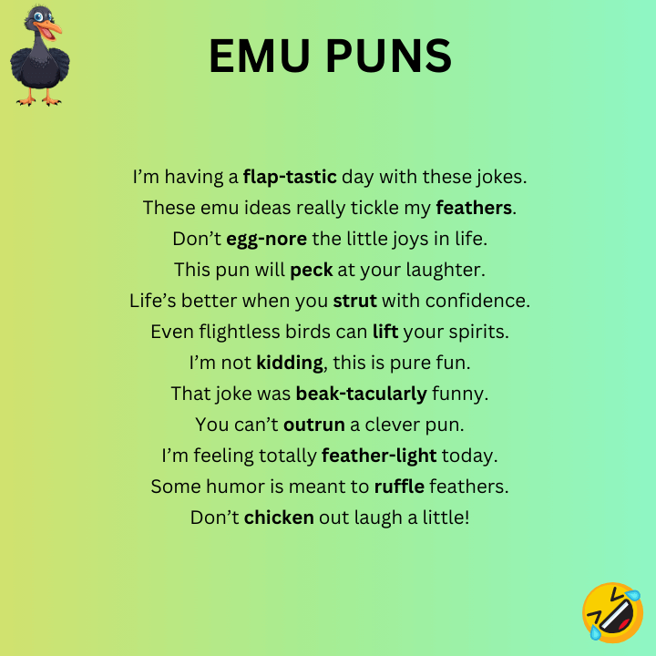 Funny Emu Puns