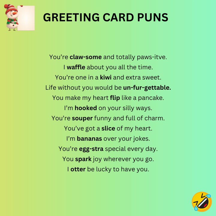 Funny Greeting Card Puns