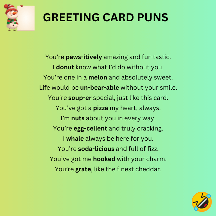 Greeting Card Puns One-Liners