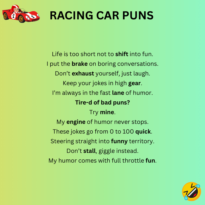 Racing Car Puns One-Liners